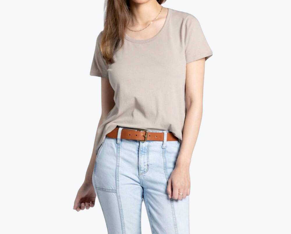 NEW THREAD & SUPPLY classic scoop neck tee in tan